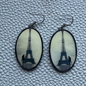 Eiffel Tower Oval Earrings